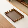Bandeja de Madera de Bambú Japonés de Fábrica Rectangular Doméstica con Asa Bandeja de Té Restaurante Hotel BBQ Bandeja de Madera