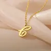 Nuevo collar de acero inoxidable estilo europeo y americano con letras del alfabeto inglés A-Z, hebilla de melón, chapado en oro de 18 quilates, collar para hombre