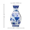 Jarrón de Porcelana Azul y Blanca de Jingdezhen con Motivos Antiguos, Jarrón Hexagonal de Nuevo Estilo Chino, Pie de Decoración para Arreglo Floral de Sala de Estar
