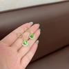 Pendientes de Ojo de Gato con Forma de Hoja Incrustados con Diamantes Estilo Pastoral Suave y Fresco Estilo Coreano Nicho Simples Versátiles para el Trabajo Pendientes al por Mayor