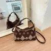 2026 Nuevo Bolso Merade Retro para Mujer Bolso de Hombro Único con Bordado de Patrón de Diamantes de Nicho Bolso Cruzado de Moda Tendencia