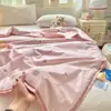 Colcha de Verão de Algodão de Fibra Longa Classe A com 60 Contagens, Colcha Lavável para Ar Condicionado, Colcha de Bebê Fofa com Desenhos Animados com Núcleo Fino de Soja
