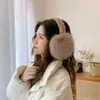 Nueva versión de orejeras plegables de piel sintética de zorro, moda, cálidas, color liso, bolsa simple para protección de oídos, cubierta para orejas de protección contra el frío de otoño e invierno