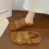 Zapatos retro Mary Jane de ante para mujer, nueva colección otoño 2026, de suela gruesa, corte bajo, cómodos y que realzan la altura, parecidos a los zapatos Birkenstock