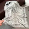 Lenço de Pescoço Leve com Estampa Floral de Plantas para Primavera e Outono Sarja Quadrado Grande Artístico Lenço Xale Elegante de Alta Qualidade para o Dia a Dia