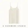 Camisola de punto de cachemira para mujer, chaleco sin mangas, corte ajustado, versátil, suave y agradable para la piel, con doble tirante, prenda interior de moda
