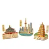 Souvenirs de Monumentos de Estilo Nacional, Regalos, Recuerdos de Ciudad, Imanes de Nevera Metálicos Culturales y Creativos, Colección de Viajes
