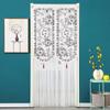 Cortina de puerta de encaje estilo americano, tela de doble capa, cortina divisoria, cortina de refugio para dormitorio y baño, cortina de puerta antimosquitos con velcro.