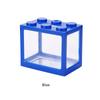 Soporte de Exhibición de Mini Tanque de Pez Betta de Moda, Tanque de Bloques de Construcción para Pez Betta de Alta Transparencia, Caja de Bloques de Construcción Multifuncional Creativa, Tanque Ecológico, Tanque Pequeño para Peces