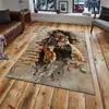 Tapete Tridimensional Tigre Siberiano para Sala de Estar, Tapete de Veludo de Cristal para Sofá e Mesa de Centro Doméstica, Resistente a Manchas e Fácil de Cuidar, Tapete de Piso para Quarto