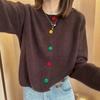 Cárdigan de punto con diseño de botones de color de estilo coreano, nuevo suéter de primavera de color sólido versátil de estilo coreano, abrigo superior para mujer