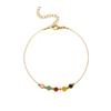 Pulsera tobillera collar de cara sonriente colorida para mujer, lujo ligero, diseño de nicho, exquisito, para novias, cuerda fina para la mano, acero de titanio, no se decolora