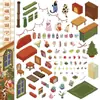 Adesivos de Paisagismo de Cabana de Natal para Gatos Mundo em Miniatura Transfronteiriço de Natal Colagem de Cena 3D Adesivos Divertidos para Descompressão