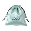 Bolsa de Armazenamento de Cetim com Cordão, Bolsa de Tecido Pequena para Armazenamento de Amostras, Bolsa de Cetim à Prova de Poeira para Perucas, Bolsa Pequena de Tecido com Cordão e Acabamento de Luxo