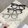 Gafas Cuadradas Sencillas Anti Luz Azul para Caras Grandes, Aspecto Natural, Adelgazantes, Monturas de Gafas Versátiles de Moda para Mujer, Gafas Sin Graduación