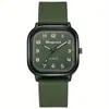 1 pieza - Relojes de Moda Roma Dial para Mujer Cuadrado Reloj de Cuarzo Casual Correa de Silicona Reloj de Pulsera