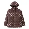 Suministro Exclusivo Transfronterizo de Ropa para Mujer Otoño e Invierno 2025 Nuevo Estilo Europeo y Americano Moderna Chaqueta de Algodón con Capucha de Tres Colores y Estampado Floral Pequeño