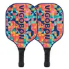 Raquetes de pickleball de fibra de carbono colorida geométrica, raquetes duplas com núcleo em favo de mel, raquetes de pickleball profissionais, OEM personalizável de fábrica