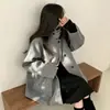¡Soltero coreano! Abrigo de Lana Holgado Talla Grande Estilo Nuevo Cuello Alto Acolchado de Algodón Espesorso Perezoso de Longitud Media Ropa de Abrigo