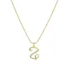 Europa y Estados Unidos transfronterizo 26 letras conjunto de cobre circonita cadena de serpiente redonda collar letras colgante de oro creativo simple letras