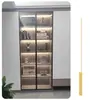 Puerta de Gabinete de Vidrio Minimalista Marco de Aluminio Ultradelgado Gabinete de Vino de Lujo Ligero Armario de Vidrio Estantería Armario Empotrado Vitrina Otro Sala de Estar