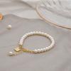 Pulseiras de Pérolas de Água Doce para Mulheres, Pulseiras de Luxo Leve e High-End, Acessórios de Mão Doces, Joias Bestie de Temperamento Moderno, Joias Transfronteiriças
