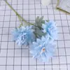 Flor artificial azul material salón de bodas decoración suave hortensia rosa decoración de flor artificial hoja de acridina material de hoja azul Wenxin