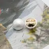 Botones Imitación Concha Perla Semicírculo, Botones Perla Copo de Nieve con Base Metálica, Botones Decorativos de Alta Gama para Qipao y Hanfu, Botones de Camisa