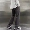 Jeans para Hombre Transfronterizos con Cintura Elástica, Estilo Coreano Sueltos de Pierna Recta Modernos con Cordón Venta al por Mayor Jeans Lavados Vintage