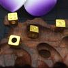 Nuevos accesorios de joyería chapados en oro que conservan el color, cuentas de proverbio de seis palabras de 10 mm, cuentas redondas de moneda de cobre, accesorios de joyería de oro arena DIY