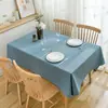 Mantel de lino de color liso, mezcla de algodón y lino, engrosado, diseño liso, estilo simple, adecuado para mesas de comedor, irradia una estética nórdica sofisticada, también adecuado para mesas de café