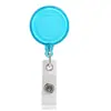 Porta-Crachá Retrátil Colorido Transparente Redondo com Clipe de Jacaré Fácil de Puxar Fivela Fácil de Puxar Acessórios para Porta-Crachá