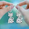 Exquisitos Pendientes Brillantes de Gatito Lindo Frescos Simples Versátiles Moda Regalo Conmemorativo Pendientes de Lujo