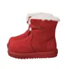 Botas de gamuza para mujer, nuevas de invierno 2026, a la moda y versátiles, con punta redonda, diseño reversible y forro de algodón con suela gruesa