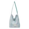 Bolso de Hombro a Cuadros Fresco y de Moda Bolso Tote de Gran Capacidad Simple Moderno Doble Cara Nuevo Estilo Primavera y Verano