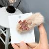 A123 outono e inverno fofo pelúcia presilha de cabelo quente imitação de pelo de coelho Coreia do Sul strass cabelo acessórios de cabelo strass franja presilha de cabelo