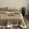 Colcha de encaje de hilo de una sola hebra de diez capas, estética francesa, lavable a máquina, doble gasa, fibra de soja, colcha de primavera y otoño