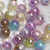 Cuentas de Pluma de Polvo de Estrellas Ding Yi de 8 mm Luna Fría Resina Electrochapada Cuentas con Agujero Pasante Hechas a Mano DIY Cadena para Teléfono Móvil Accesorios de Joyería