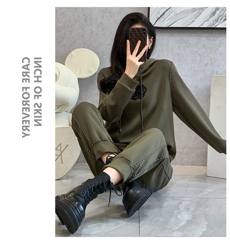 跨境淘货源2023秋季新款街头潮流减龄小个子爆款欧货网红款运动套装休闲运动气质休闲时尚流行新款秋装秋装女装时尚套装套装女装秋季套装女套装女女士运动服女装两件套套装卫衣套装休闲套装秋季套装女装时尚套装盐系休闲套装女装2023