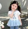 Camiseta de Princesa Elsa para Niña, Estilo Delgado de Verano 2026 Nueva Moda Elegante Top Estampado Lindo para Niña