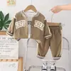 Jaqueta Baseball Masculina Primavera e Outono 2025 Novo Modelo para Crianças Pequenas, Jaqueta de Bebê Dupla Camada de Primavera Estilo Coreano Tendência