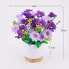 Suministrado directamente por el fabricante: tela de seda flores artificiales en macetas redondas, adornos decorativos de escritorio, flores artificiales, plantas artificiales en maceta, decoraciones de interior, margaritas