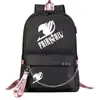 Mochila escolar USB de dibujos animados transfronteriza de cola de hadas para jóvenes de primaria y secundaria, mochila casual con cinta para hombres y mujeres