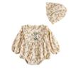 Roupas de bebê primavera e outono macacão estilo ocidental bebê menina super bonito estilo retro floral saco pelagem pelagem primavera fina moda