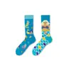 Calcetines de Moda Originales Asimétricos Estilo AB para Mujer Calcetines de Algodón de Verano Zhejiang Arte de Dibujos Animados Personalizado Calcetines de Algodón de Tubo Medio para Hombres y Mujeres