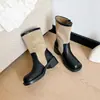 Nuevas Botas Vaqueras de Verano 2026 Botas Martin Retro Británicas con Hebilla de Cinturón Botines de Media Pantorrilla Punta Redonda Botas de Jinete para Mujer
