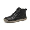 Botas Femininas de Cano Médio para Outono com Zíper Lateral Moda Botas Curtas Transfronteiriças Tamanho Grande Botas de Couro Femininas Botas Casuais Costuradas à Mão