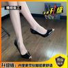Garota Quente Estilo Europeu e Americano Bico Fino Salto Alto Estilete de Metal Feminino Versátil Elegante Boca Rasa Couro Envernizado Sapatos de Cama Verão