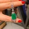 Europa e Estados Unidos popular conjunto de joias colar brincos anel de esmeralda sintética criativo todo cravejado de diamantes luxo principal 12*16