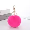Llavero de Bolita de Piel Sintética de Conejo Rex 8cm Colgante de Bolita de Felpa Accesorio de Ropa Decoración Elemento de Moda: Redondo